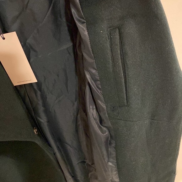 NWT Cole Haan Belted Wrap Coat Petroleum size 4 long - Picture 12 of 12